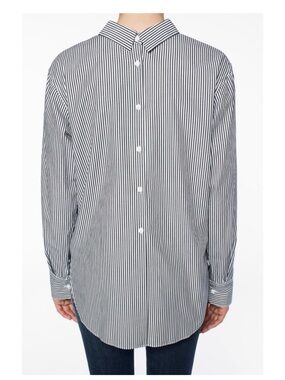 rag &‎ bone Black and White Vertical Stripe Button-Back Shirt